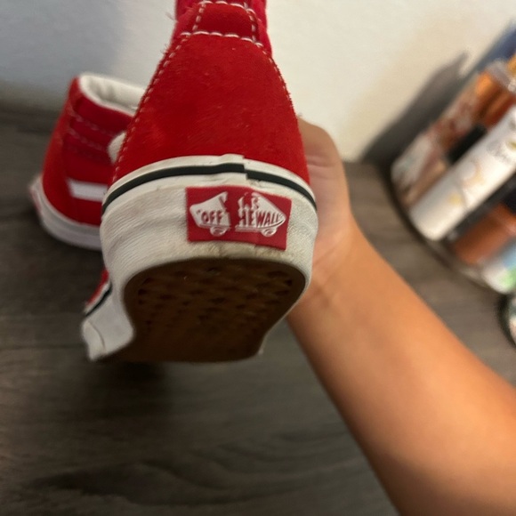 Vans Kids Red and White High-Top Sneakers - Picture 5 of 7